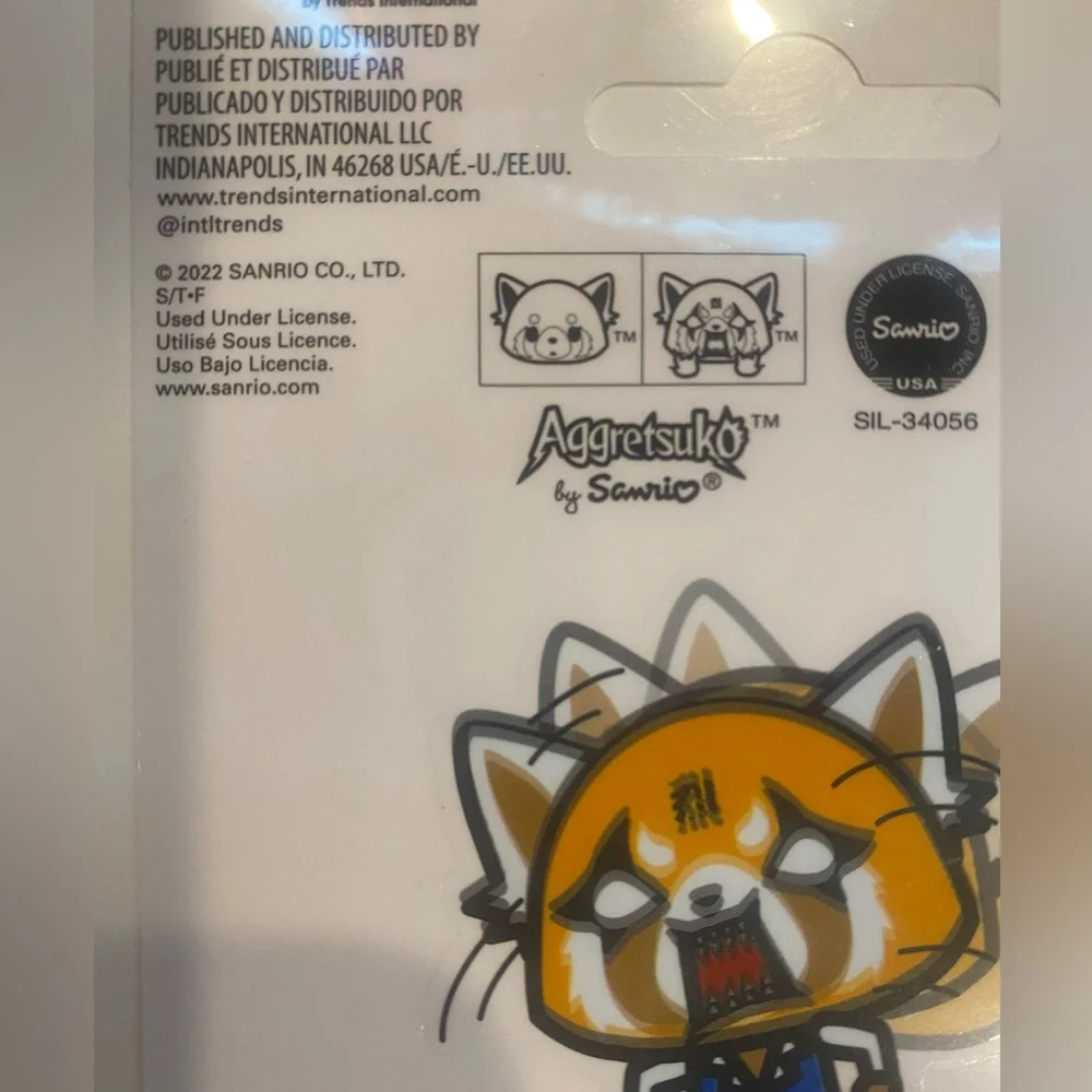 Aggretsuko patch and phone decals